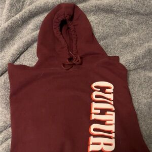 Red and White Hoodie with Text